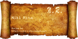 Nikl Rita névjegykártya
