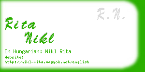 rita nikl business card